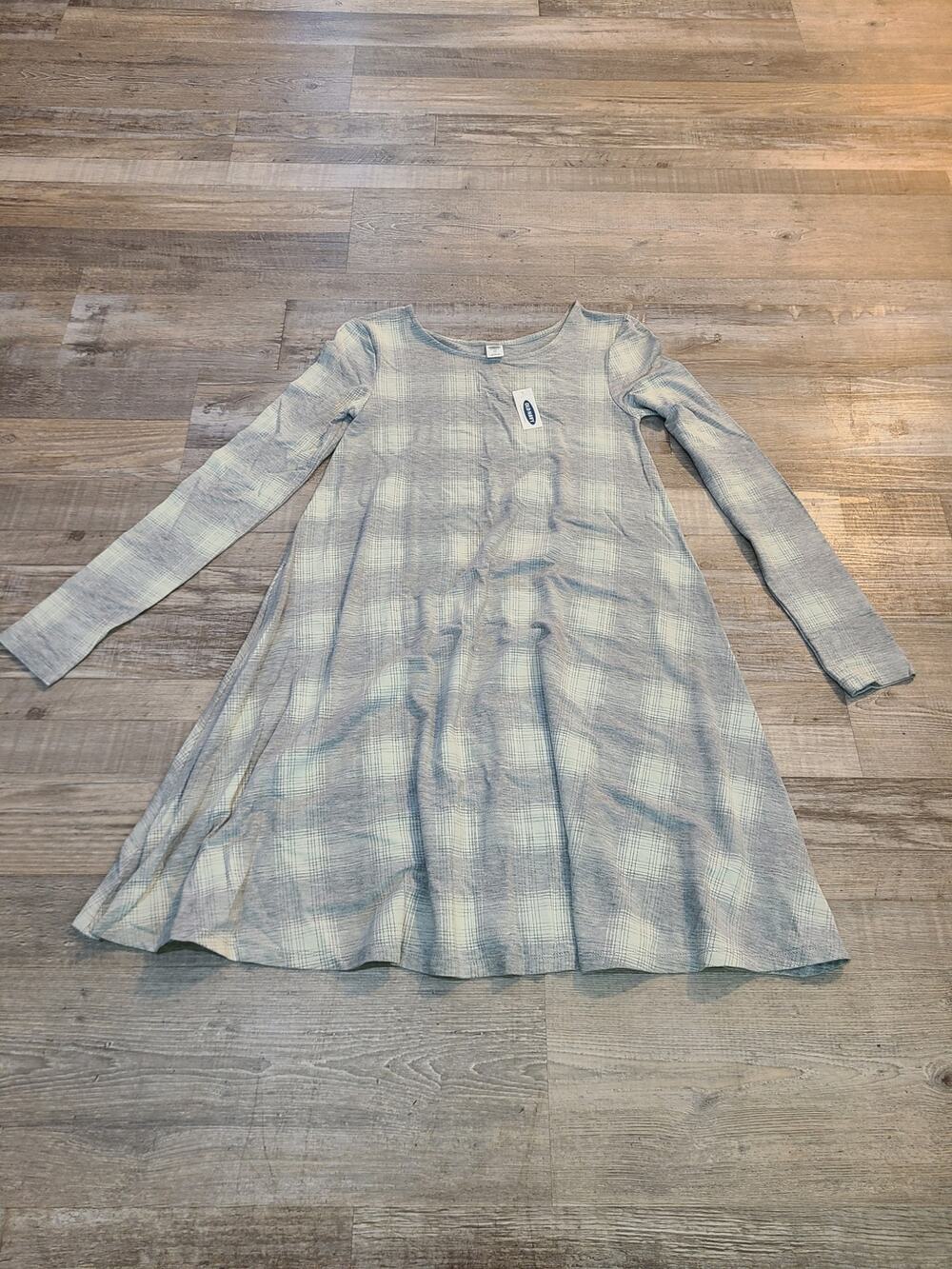old navy XS white and gray plaid dress